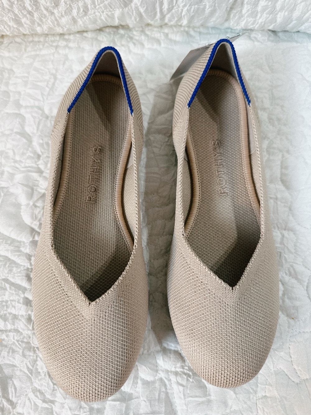 Rothy's The Flat Women's Slip-On Shoes Ballet Flats Ecru Tan Size 6 New - Picture 8 of 16